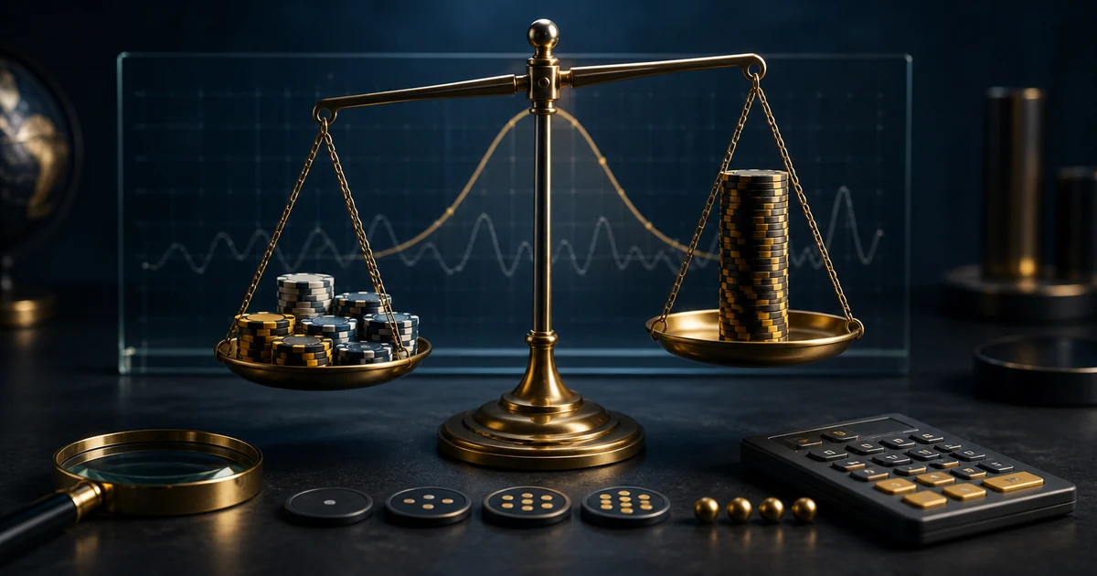 Balance et courbes statistiques illustrant le RTP et la volatilité d'un jeu.
